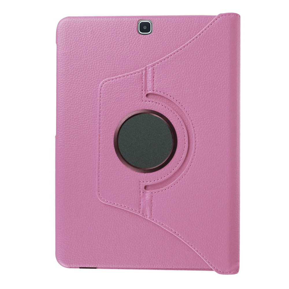 Lychee Grain Leather Rotary Shell for Samsung Galaxy Tab S2 9.7 with Stand - Pink-10
