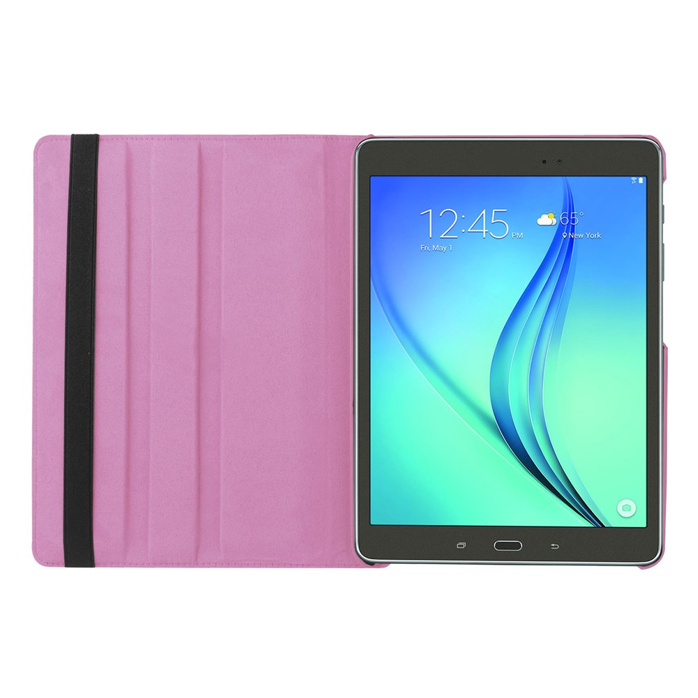 Lychee Grain Leather Rotary Shell for Samsung Galaxy Tab S2 9.7 with Stand - Pink-2