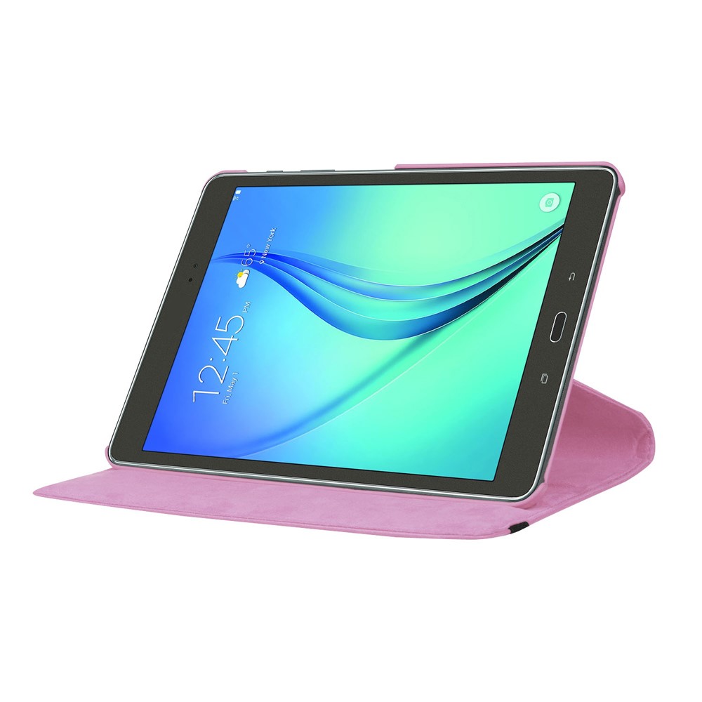 Lychee Grain Leather Rotary Shell for Samsung Galaxy Tab S2 9.7 with Stand - Pink-3