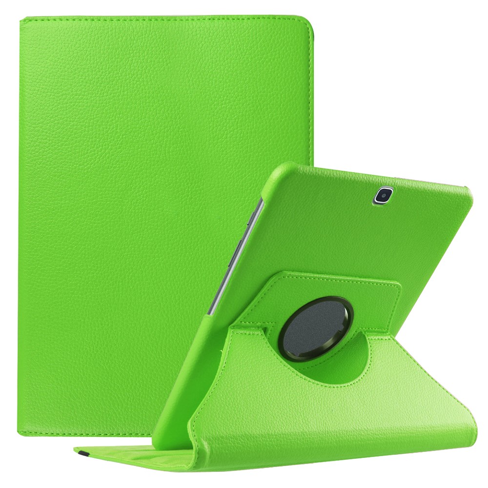 For Samsung Galaxy Tab S2 9.7 Lychee Grain Leather Rotary Stand Shell - Green-1
