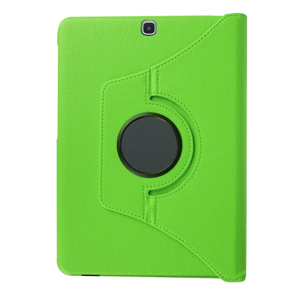 For Samsung Galaxy Tab S2 9.7 Lychee Grain Leather Rotary Stand Shell - Green-10
