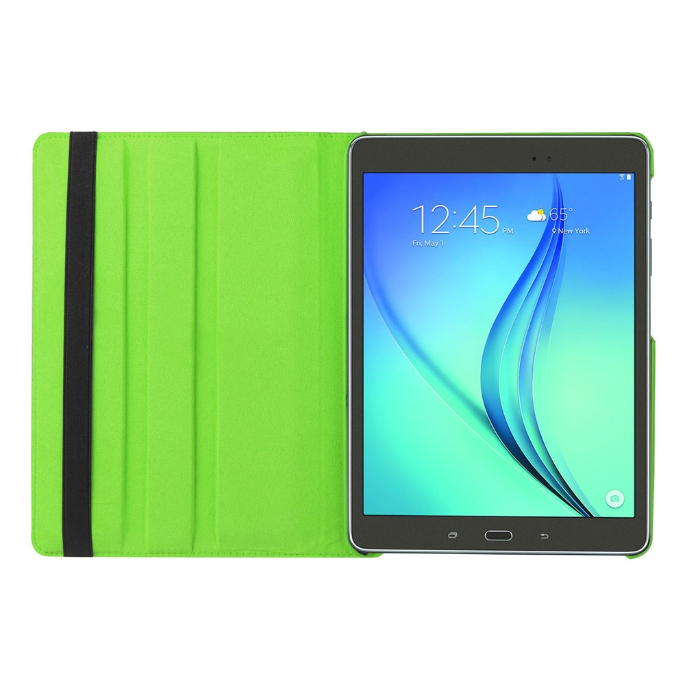 For Samsung Galaxy Tab S2 9.7 Lychee Grain Leather Rotary Stand Shell - Green-2
