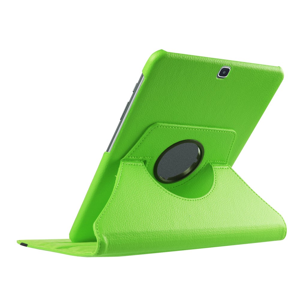 For Samsung Galaxy Tab S2 9.7 Lychee Grain Leather Rotary Stand Shell - Green-6