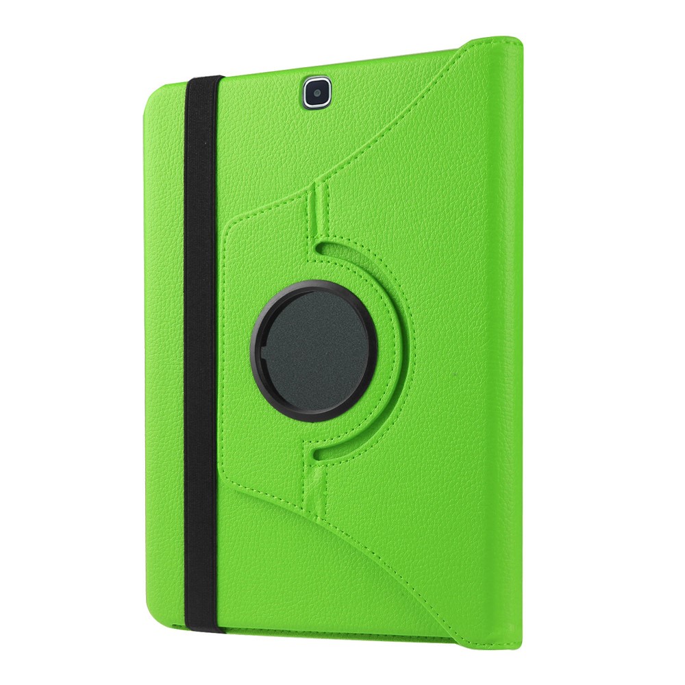 For Samsung Galaxy Tab S2 9.7 Lychee Grain Leather Rotary Stand Shell - Green-7