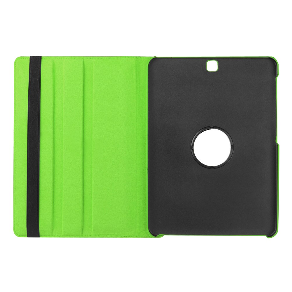 For Samsung Galaxy Tab S2 9.7 Lychee Grain Leather Rotary Stand Shell - Green-8