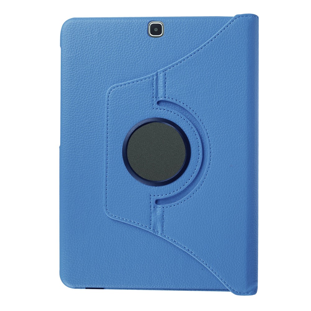 For Samsung Galaxy Tab S2 9.7 Lychee Grain Leather Rotary Stand Shell - Baby Blue-10