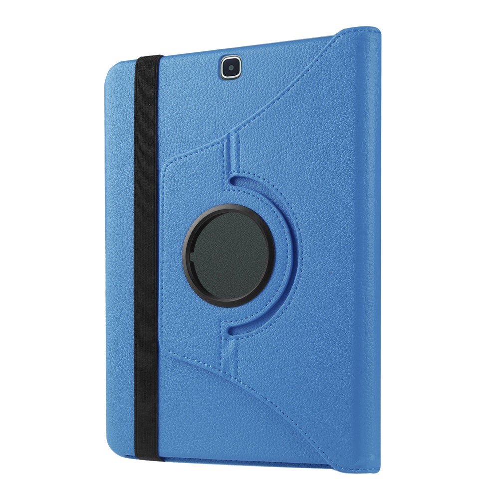 For Samsung Galaxy Tab S2 9.7 Lychee Grain Leather Rotary Stand Shell - Baby Blue-7