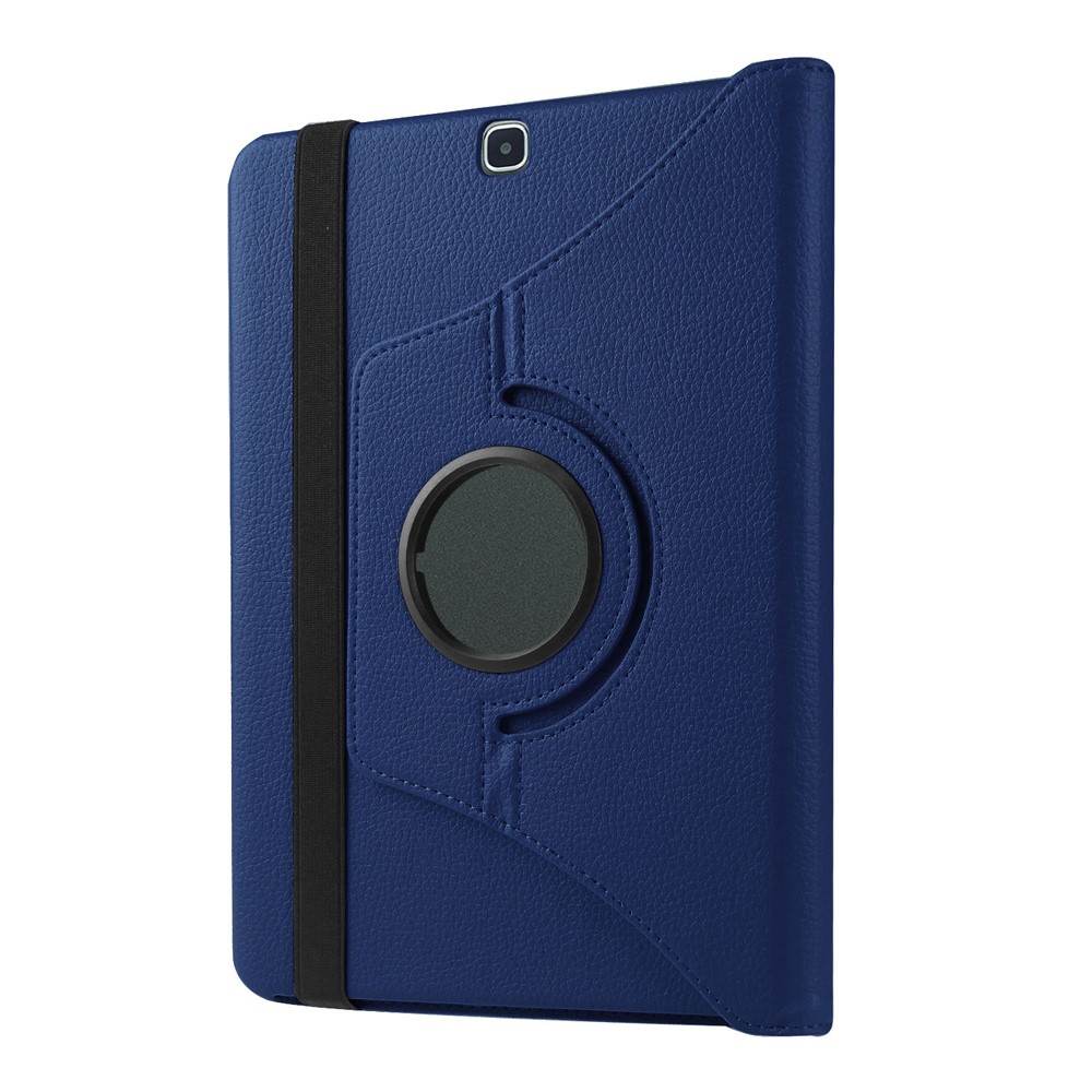 Lychee Skin Leather Rotary Stand Protective Case for Samsung Galaxy Tab S2 9.7 - Dark Blue-7