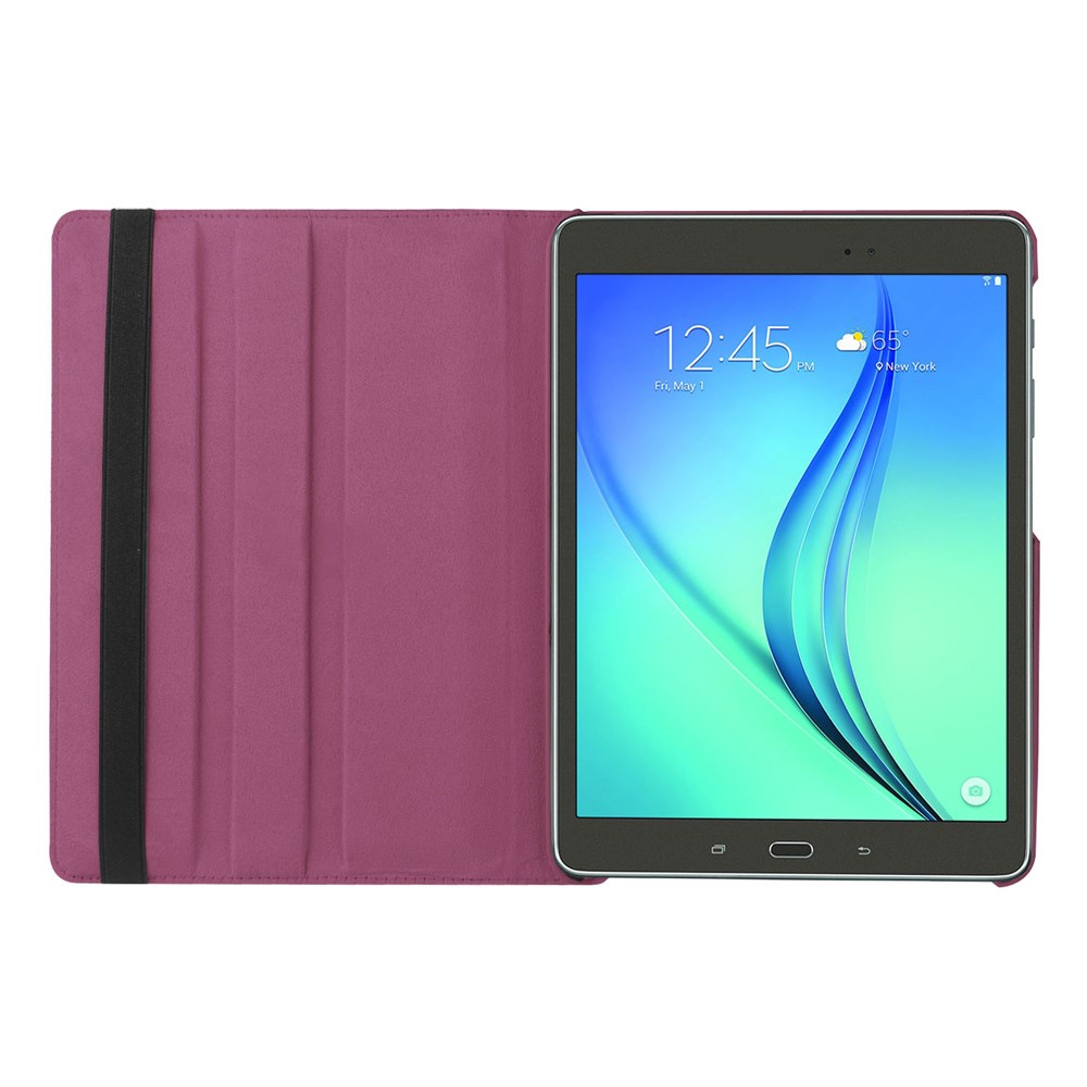 Para Samsung Galaxy Tab S2 9.7 Lychee Lichi Grão Couro Rotary Stand Capa - Roxa-2