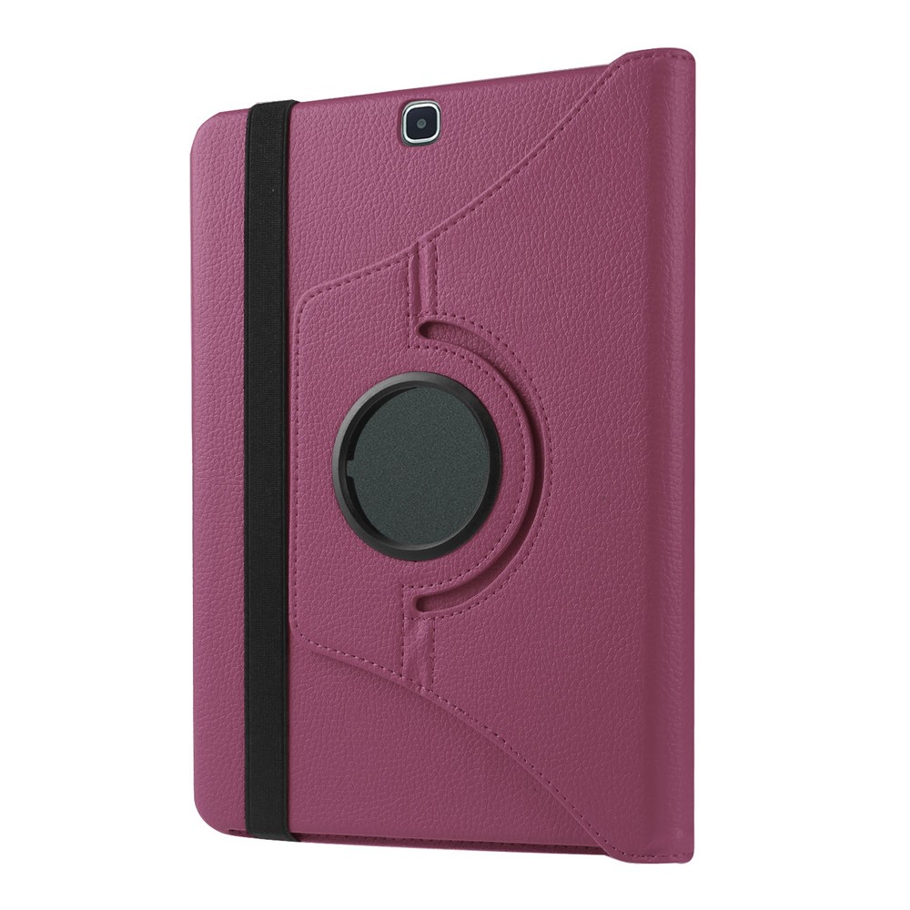 For Samsung Galaxy Tab S2 9.7 Lychee Grain Leather Rotary Stand Cover - Purple-7