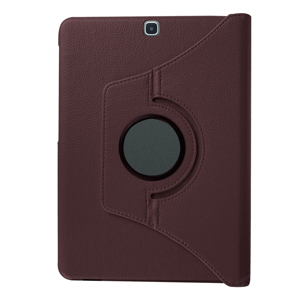 For Samsung Galaxy Tab S2 9.7 Lychee Grain Leather Rotary Stand Cover - Brown-10