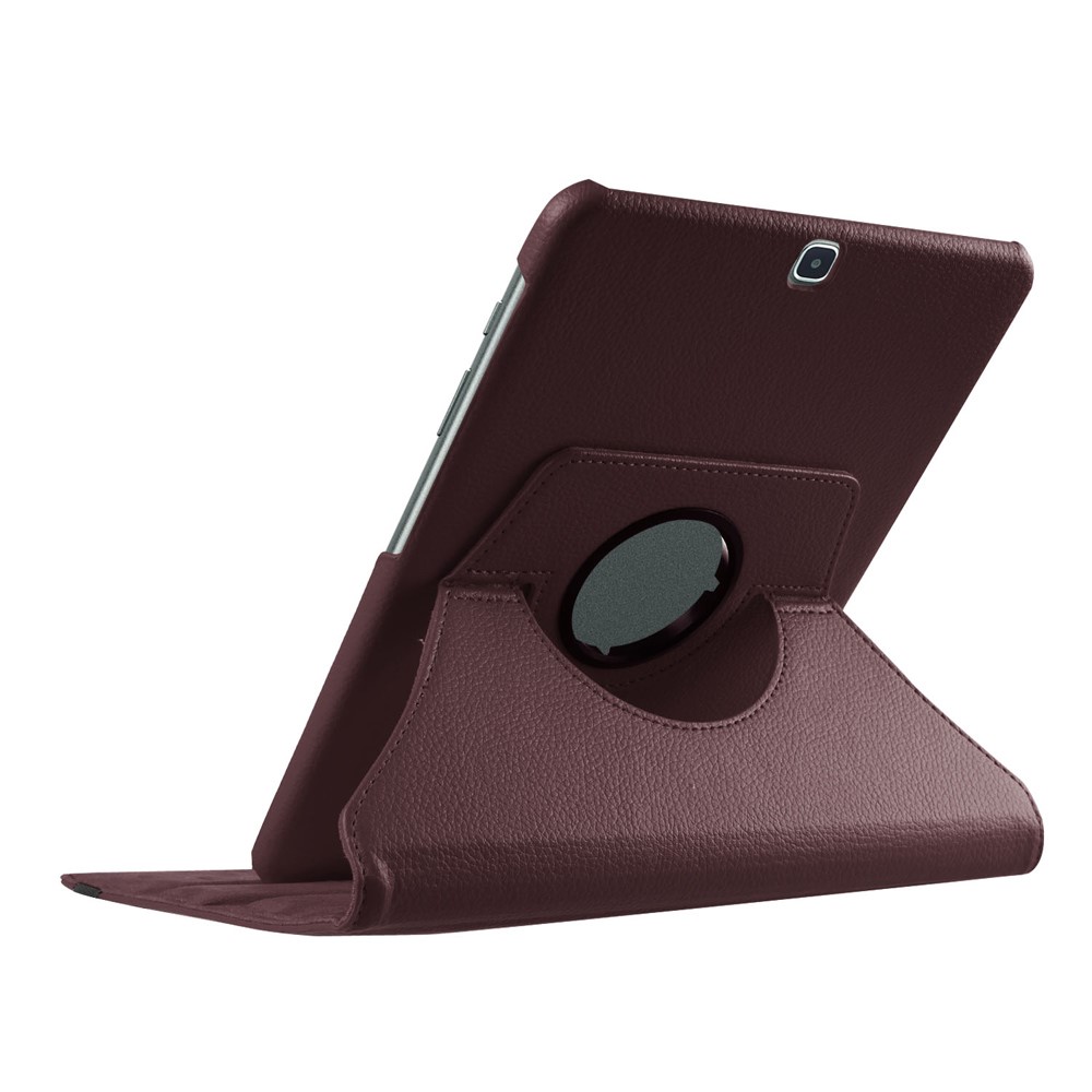 For Samsung Galaxy Tab S2 9.7 Lychee Grain Leather Rotary Stand Cover - Brown-6