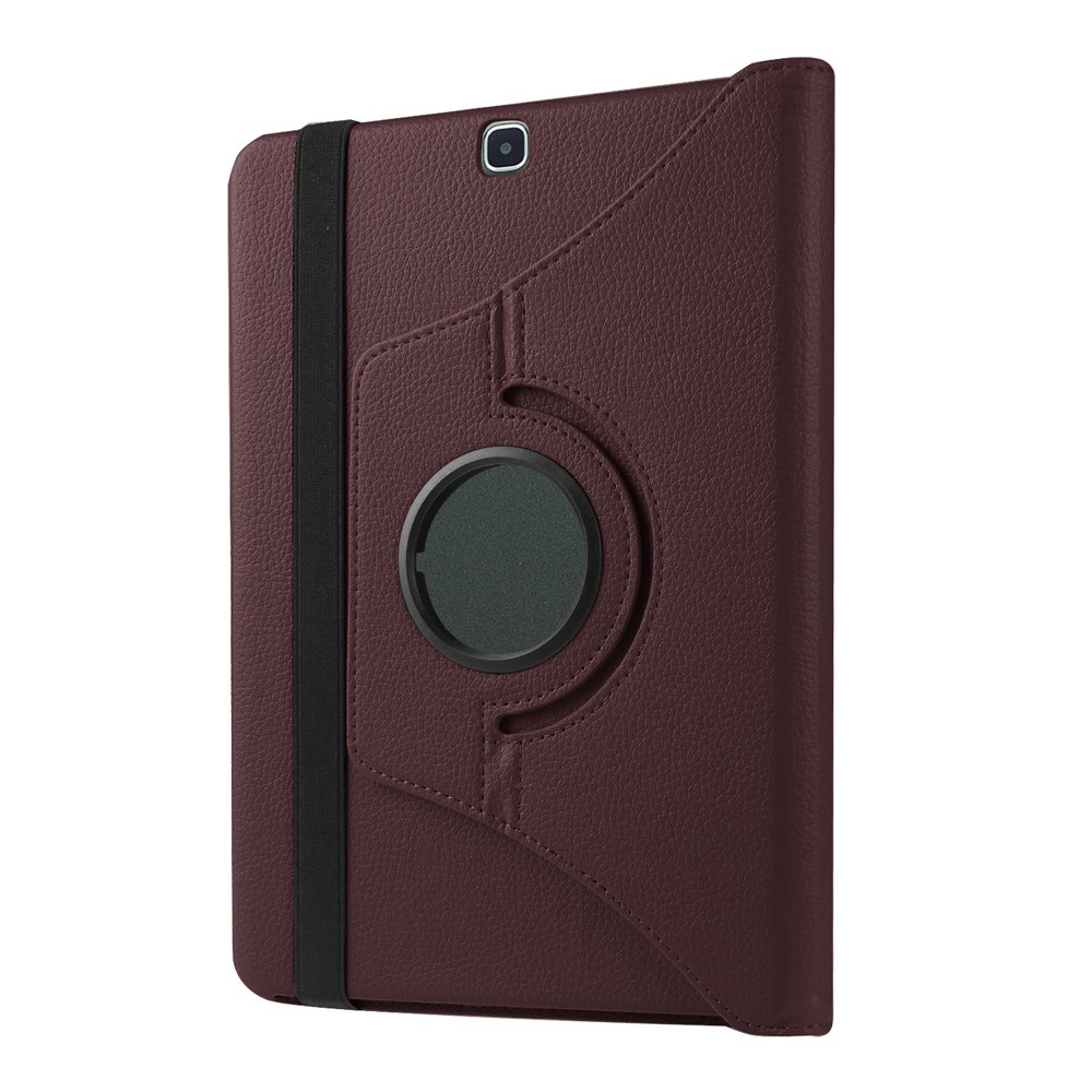 For Samsung Galaxy Tab S2 9.7 Lychee Grain Leather Rotary Stand Cover - Brown-7