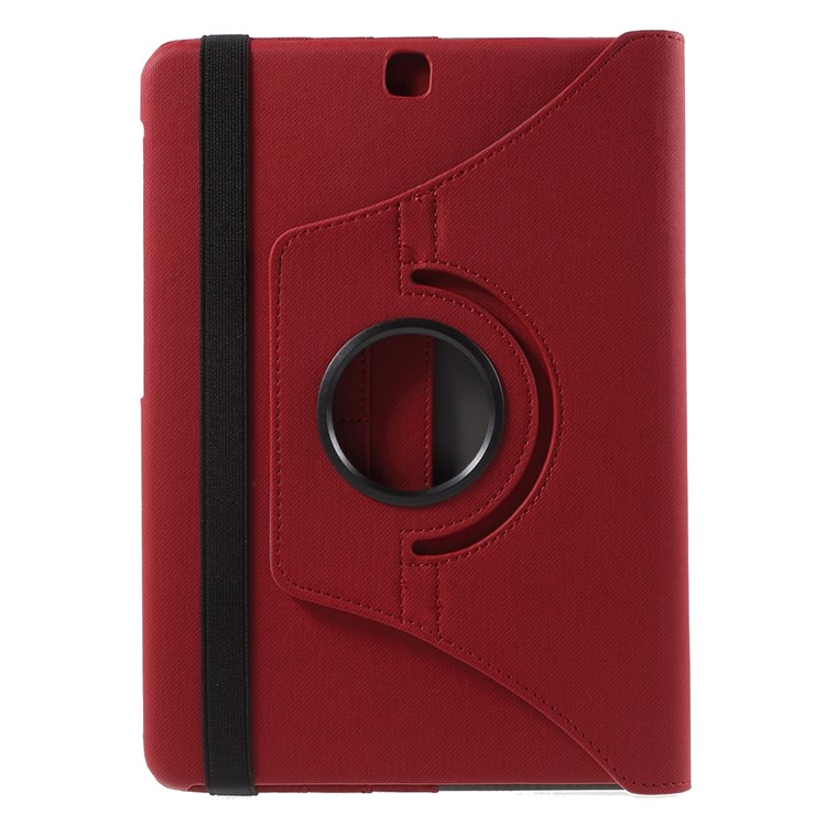 Cloth Grain Leather Rotary Stand Cover for Samsung Galaxy Tab S2 9.7 - Red-3