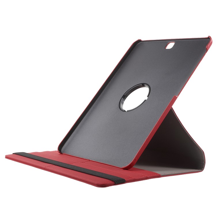 Cloth Grain Leather Rotary Stand Cover for Samsung Galaxy Tab S2 9.7 - Red-6