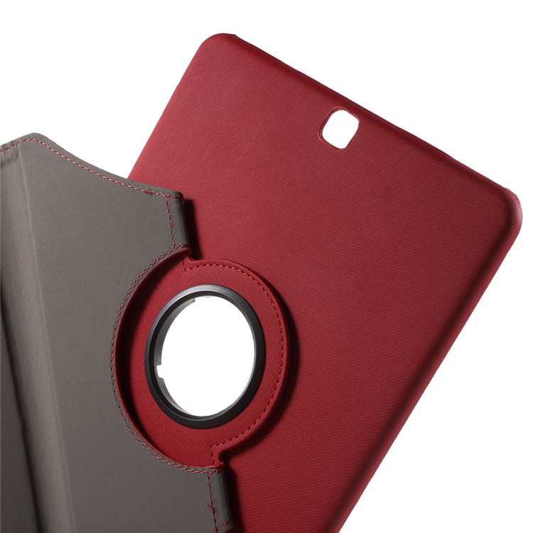 Cloth Grain Leather Rotary Stand Cover for Samsung Galaxy Tab S2 9.7 - Red-8
