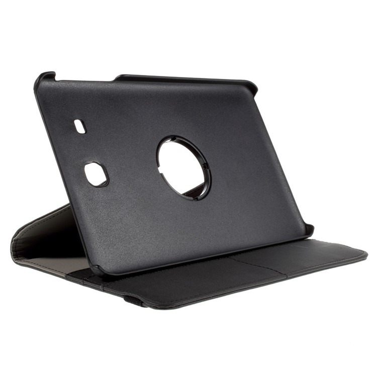 Twill Texture Leather Rotary Stand Cover for Samsung Galaxy Tab E 9.6 T560 - Black-4