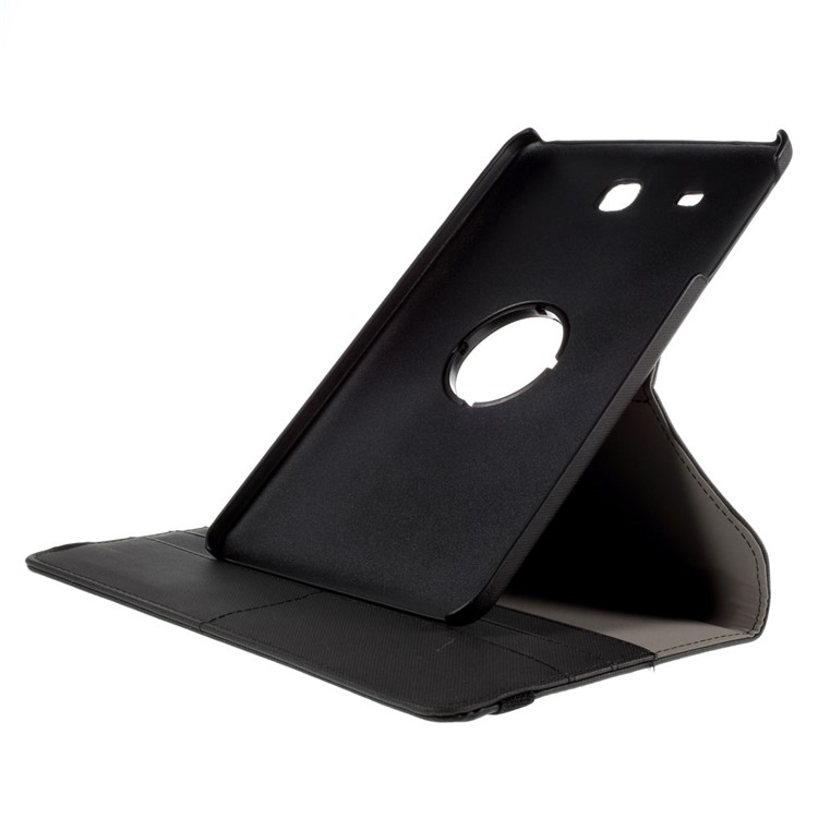 Twill Texture Leather Rotary Stand Cover for Samsung Galaxy Tab E 9.6 T560 - Black-7