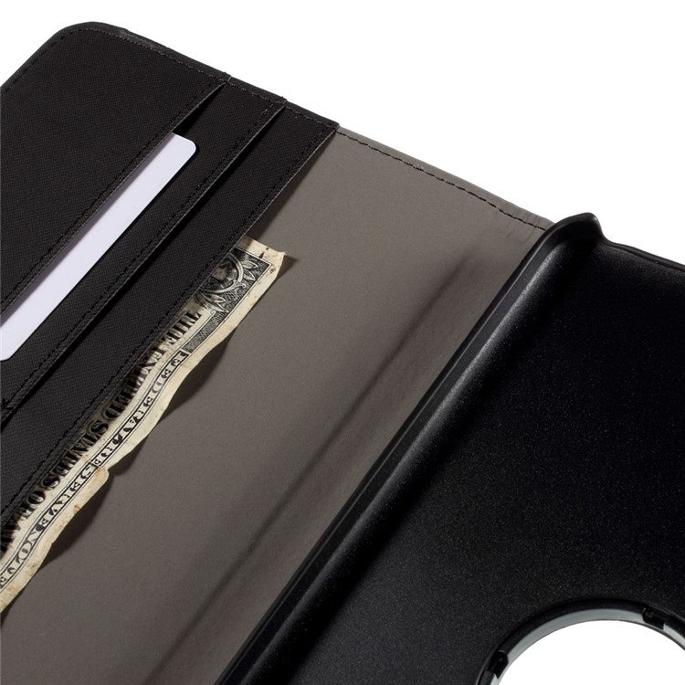 Twill Texture Leather Rotary Stand Cover for Samsung Galaxy Tab E 9.6 T560 - Black-9