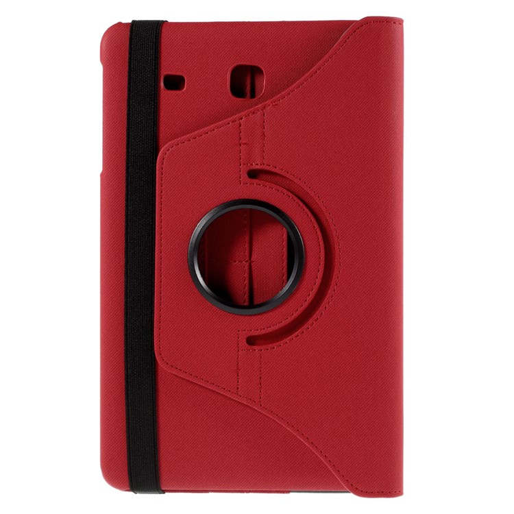 Twill Texture Leather Rotary Stand Cover for Samsung Galaxy Tab E 9.6 T560 - Red-3