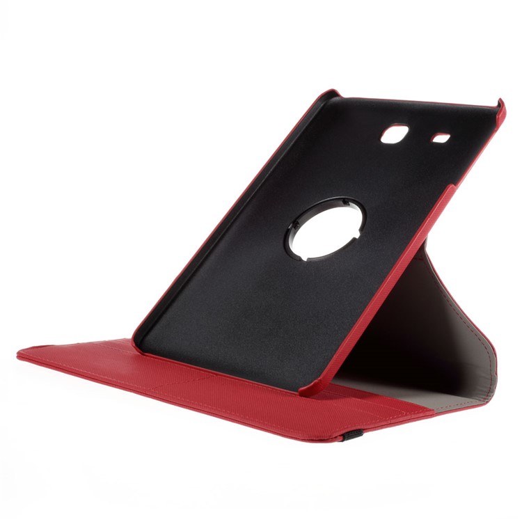 Twill Texture Leather Rotary Stand Cover for Samsung Galaxy Tab E 9.6 T560 - Red-6