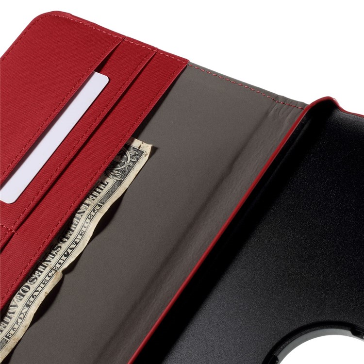 Twill Texture Leather Rotary Stand Cover for Samsung Galaxy Tab E 9.6 T560 - Red-9