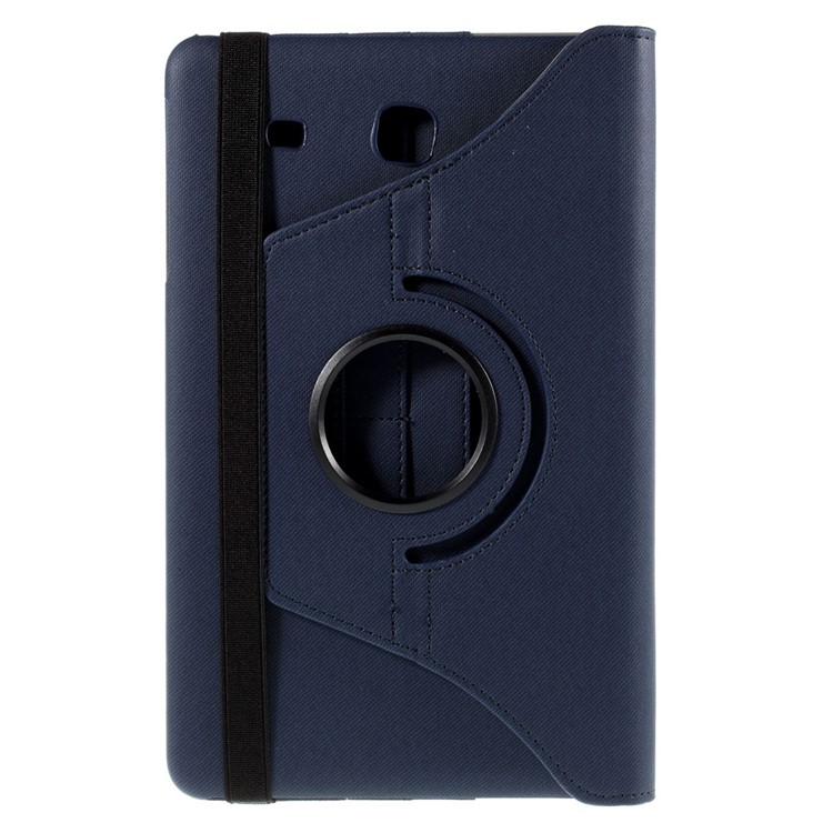 Twill Texture Leather Rotary Stand Shell for Samsung Galaxy Tab E 9.6 T560 with Card Slots - Deep Blue-3