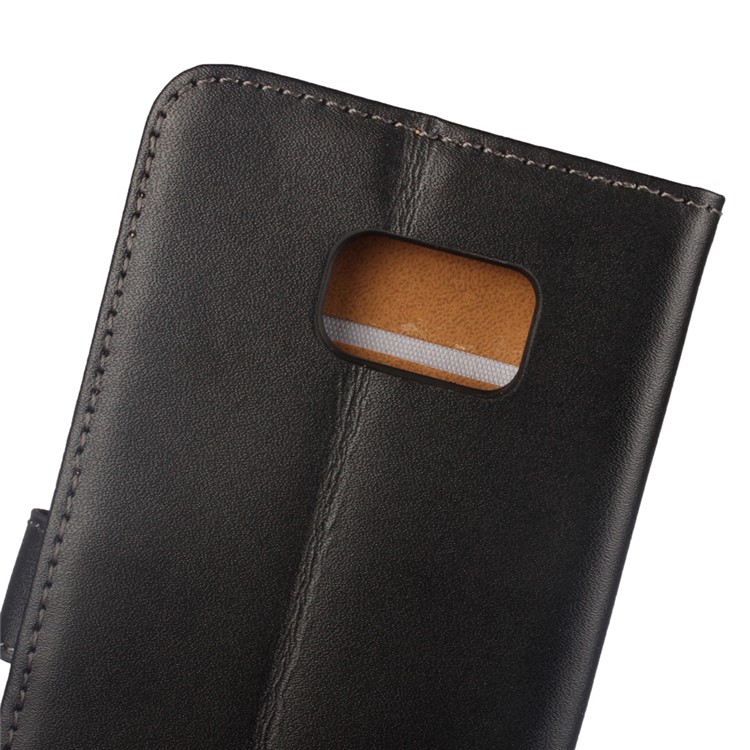 Genuine Split Wallet Leather Stand Case for Samsung Galaxy S6 Edge Plus SM-G928 - Black-4