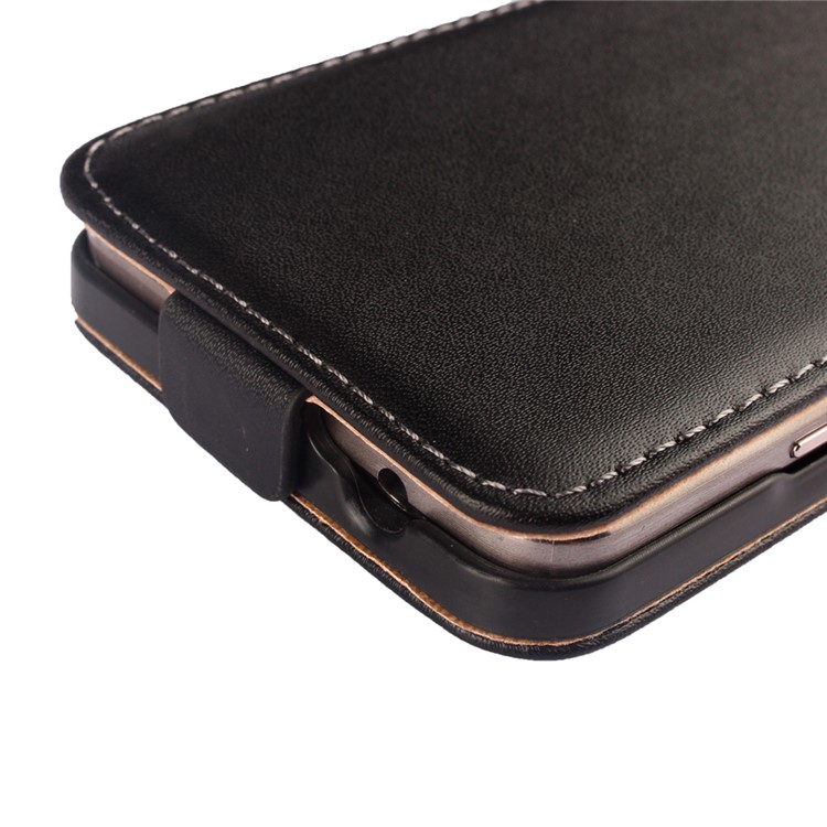 Vertical Genuine Split Leather Flip Case for Samsung Galaxy Grand Prime SM-G530 - Black-7
