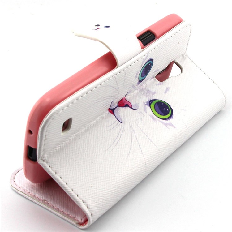 Leather Wallet Cover for Samsung Galaxy S4 Mini I9190 - Lovely Cat-3