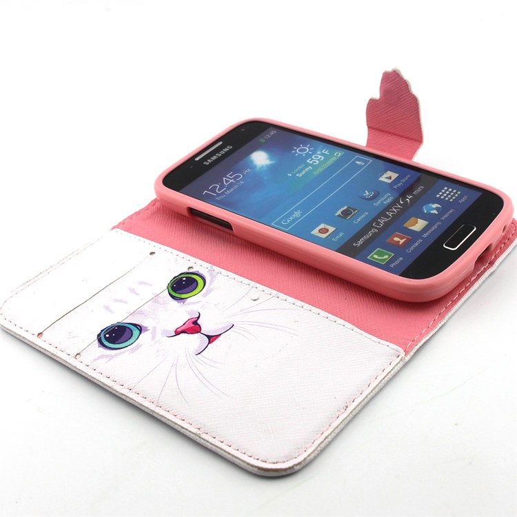 Leather Wallet Cover for Samsung Galaxy S4 Mini I9190 - Lovely Cat-4