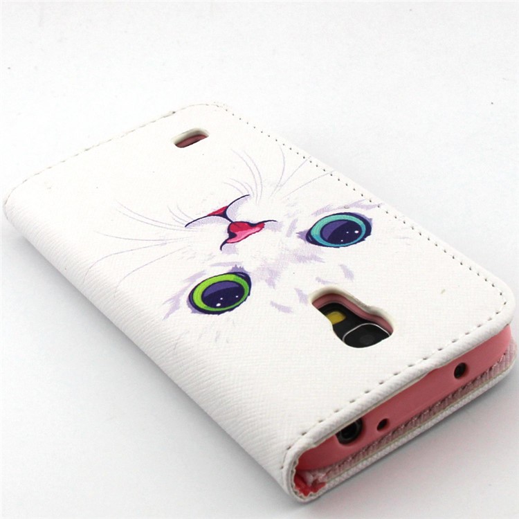 Leather Wallet Cover for Samsung Galaxy S4 Mini I9190 - Lovely Cat-7