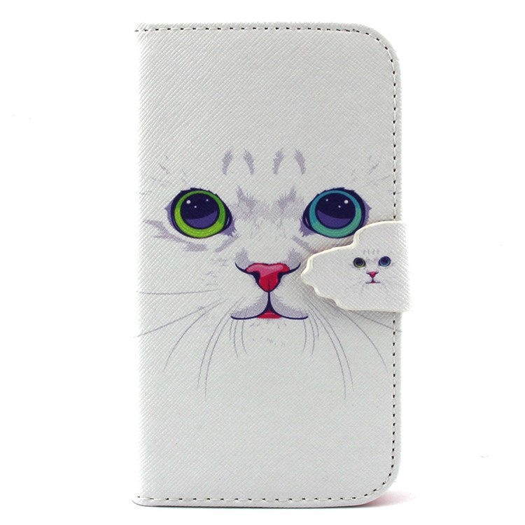 Magnetic Wallet PU Leather Case Shell for Samsung Galaxy S3 I9300 - Cat with Red Nose-1