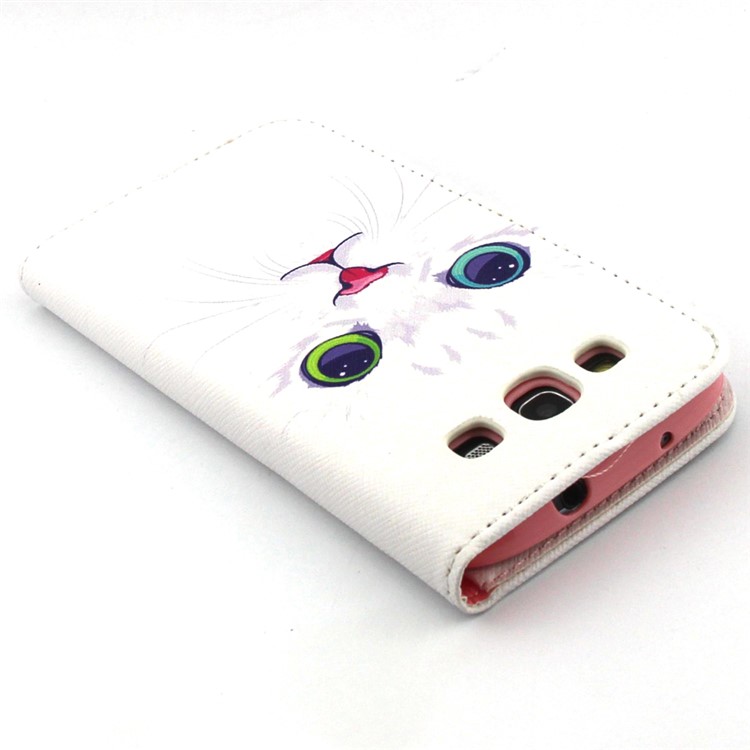 Magnetic Wallet PU Leather Case Shell for Samsung Galaxy S3 I9300 - Cat with Red Nose-7