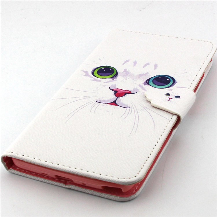 Cat with Red Nose Leather Wallet Case for Samsung Galaxy Note 4 N910-5