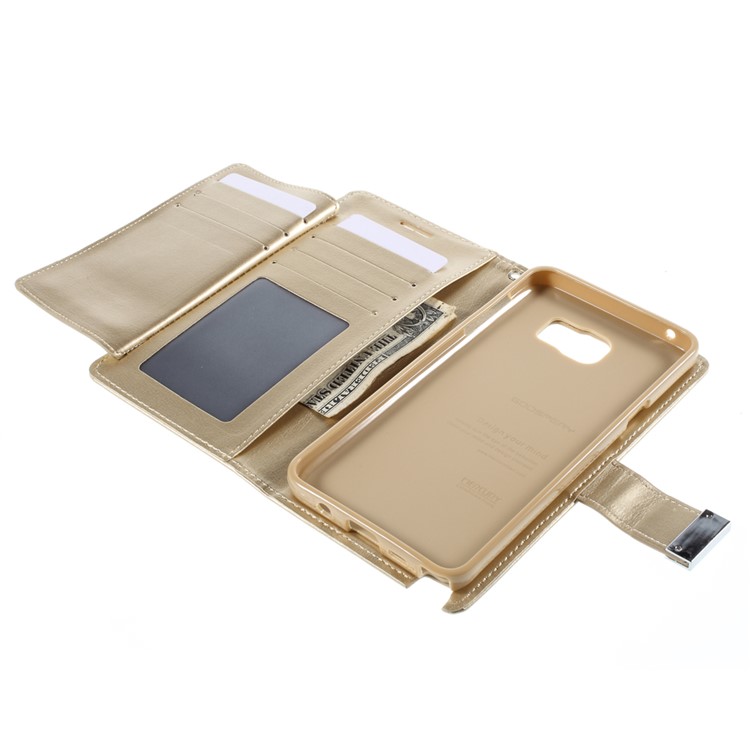 MERCURY GOOSPERY Rich Diary Leather Phone Case for Samsung Galaxy Note 5 - Champagne-7