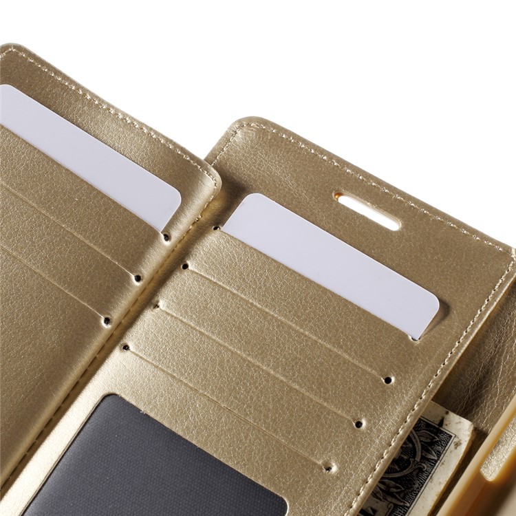 MERCURY GOOSPERY Rich Diary Leather Phone Case for Samsung Galaxy Note 5 - Champagne-8