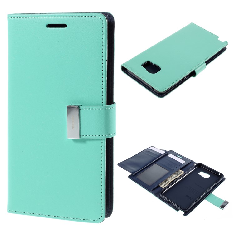 

MERCURY GOOSPERY Rich Diary Leather Phone Cover for Samsung Galaxy Note 5 - Cyan