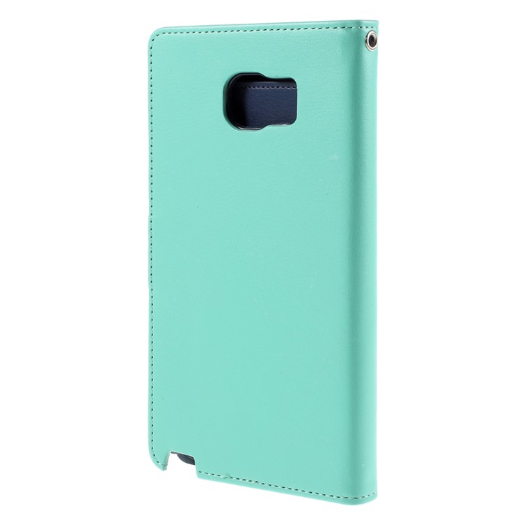 MERCURY GOOSPERY Rich Diary Leather Phone Cover for Samsung Galaxy Note 5 - Cyan-2