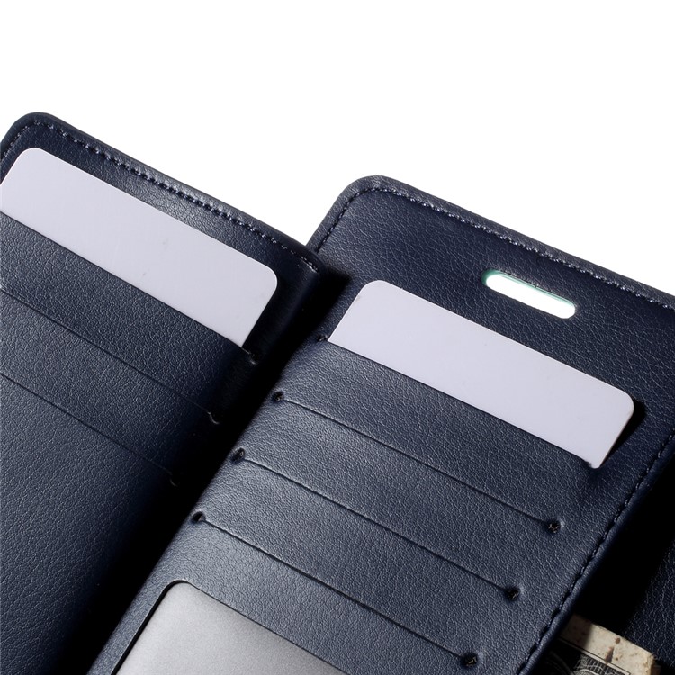 MERCURY GOOSPERY Rich Diary Leather Phone Cover for Samsung Galaxy Note 5 - Cyan-8
