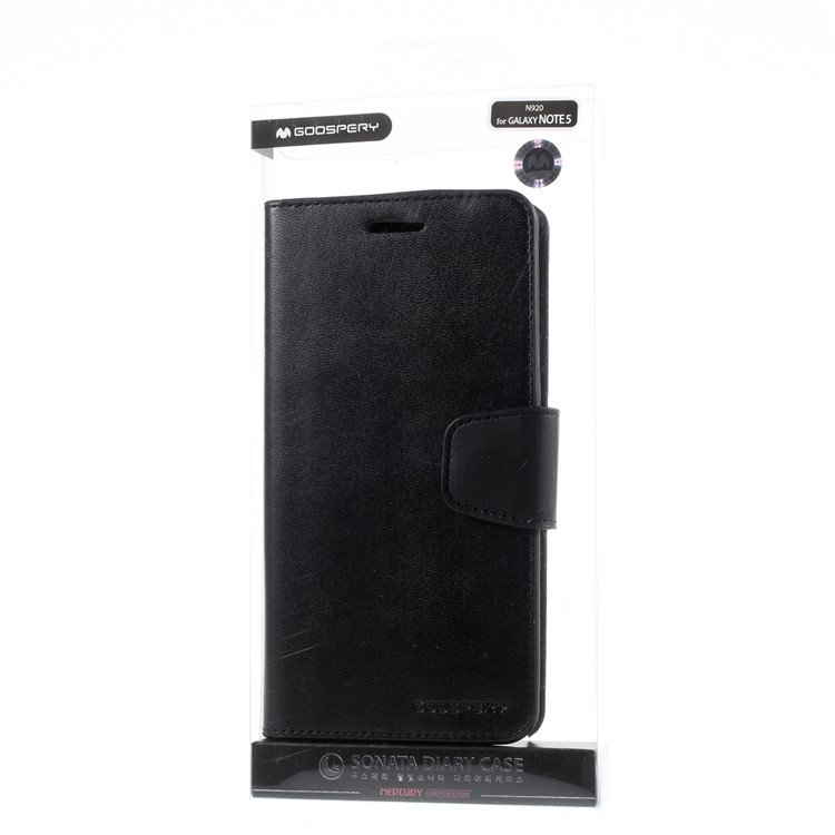 MERCURY Goospery Sonata Diary Leather Case for Samsung Galaxy Note 5 - Black-10