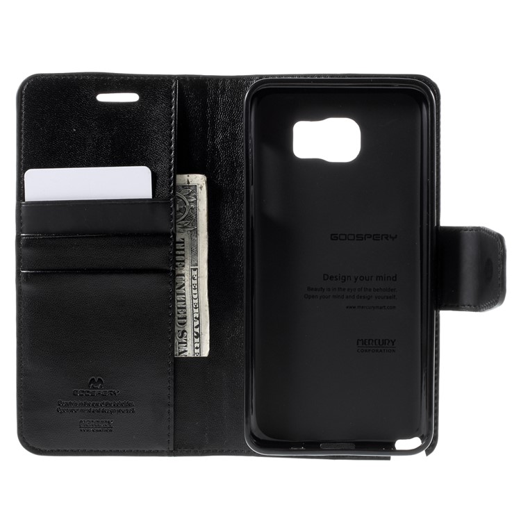MERCURY Goospery Sonata Diary Leather Case for Samsung Galaxy Note 5 - Black-6