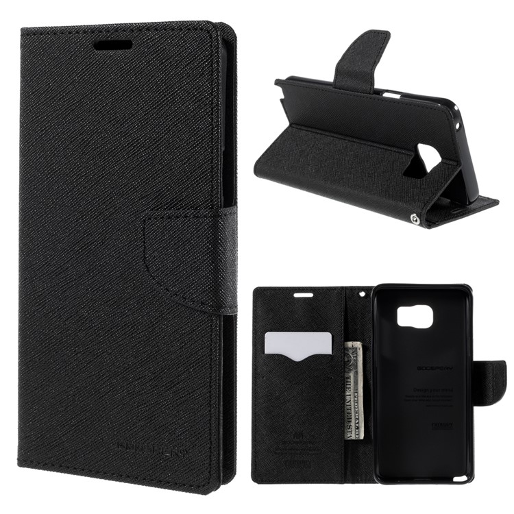 MERCURY Goospery Leather Wallet Case for Samsung Galaxy Note 5 with Stand - Black-1