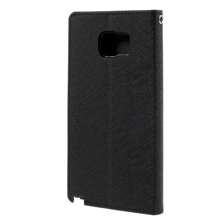 MERCURY Goospery Leather Wallet Case for Samsung Galaxy Note 5 with Stand - Black-2