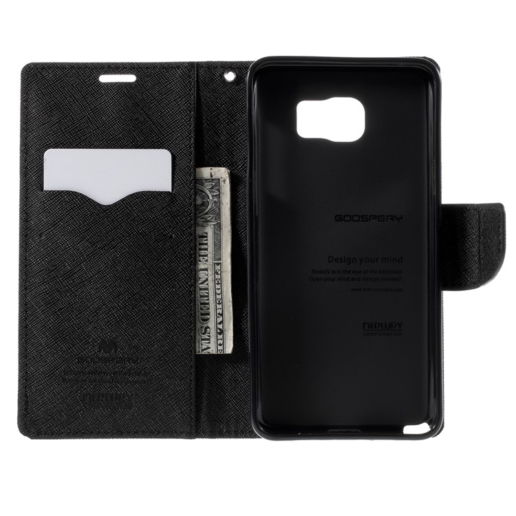 MERCURY Goospery Leather Wallet Case for Samsung Galaxy Note 5 with Stand - Black-6
