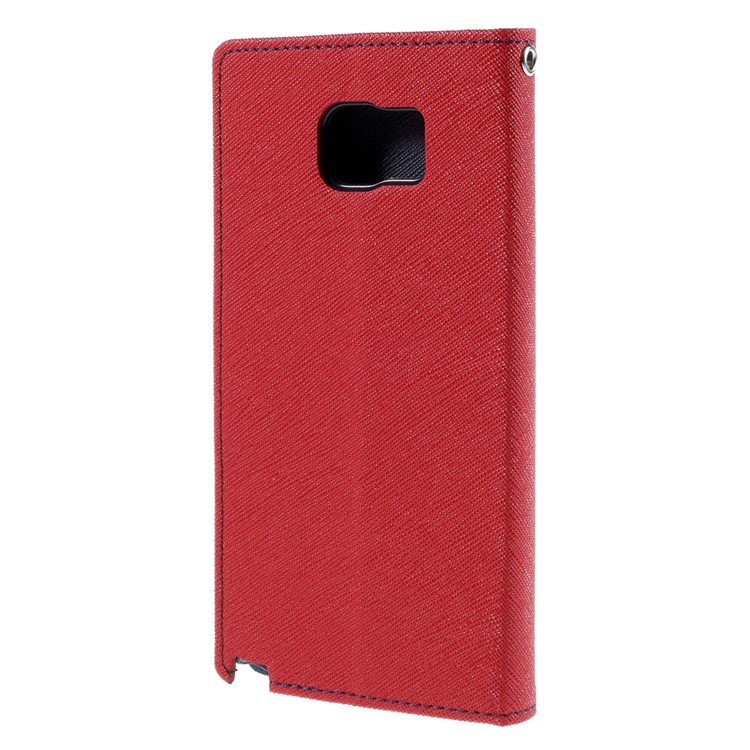 MERCURY Goospery Leather Wallet Cover for Samsung Galaxy Note 5 with Stand - Red-2
