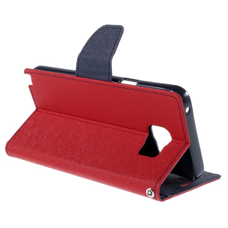 MERCURY Goospery Leather Wallet Cover for Samsung Galaxy Note 5 with Stand - Red-5