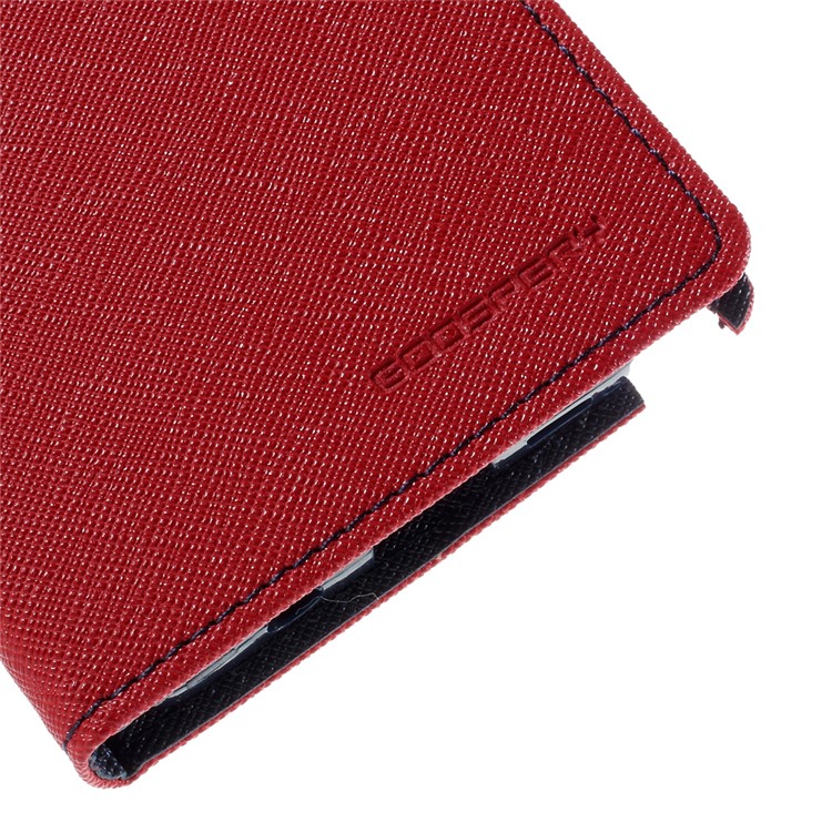 MERCURY Goospery Leather Wallet Cover for Samsung Galaxy Note 5 with Stand - Red-8