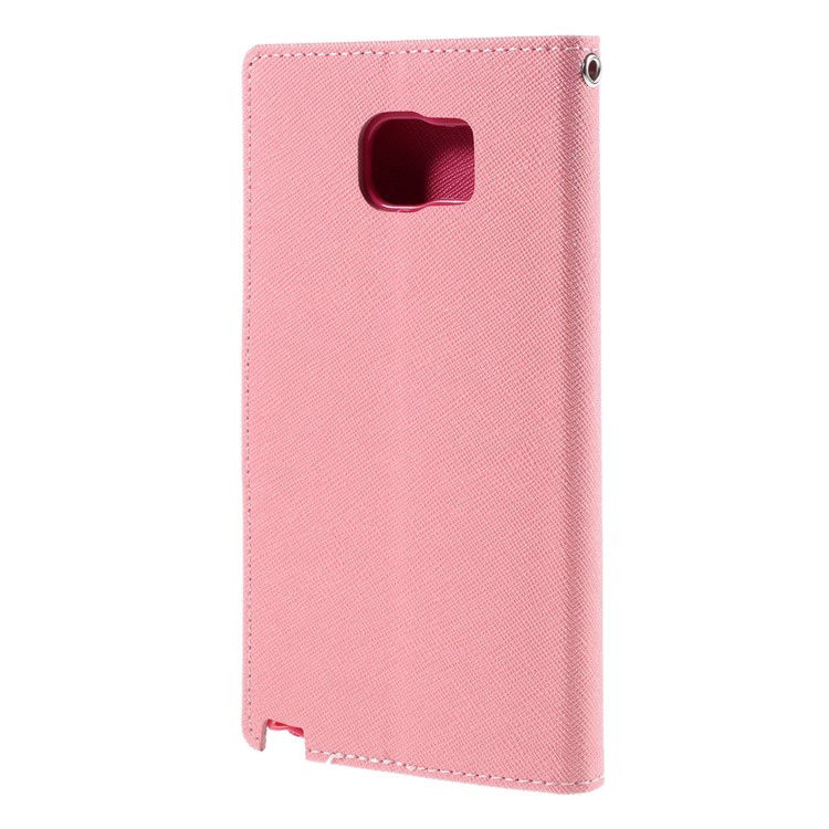 MERCURY Goospery Leather Wallet Cover for Samsung Galaxy Note 5 with Stand - Pink-2