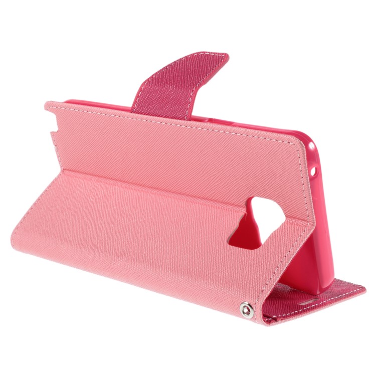 MERCURY Goospery Leather Wallet Cover for Samsung Galaxy Note 5 with Stand - Pink-5